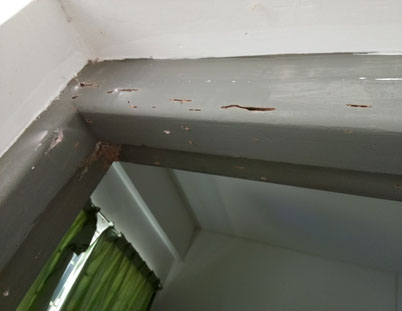 泉州洛江区小区灭白蚁, 门框被白蚁蛀食实例